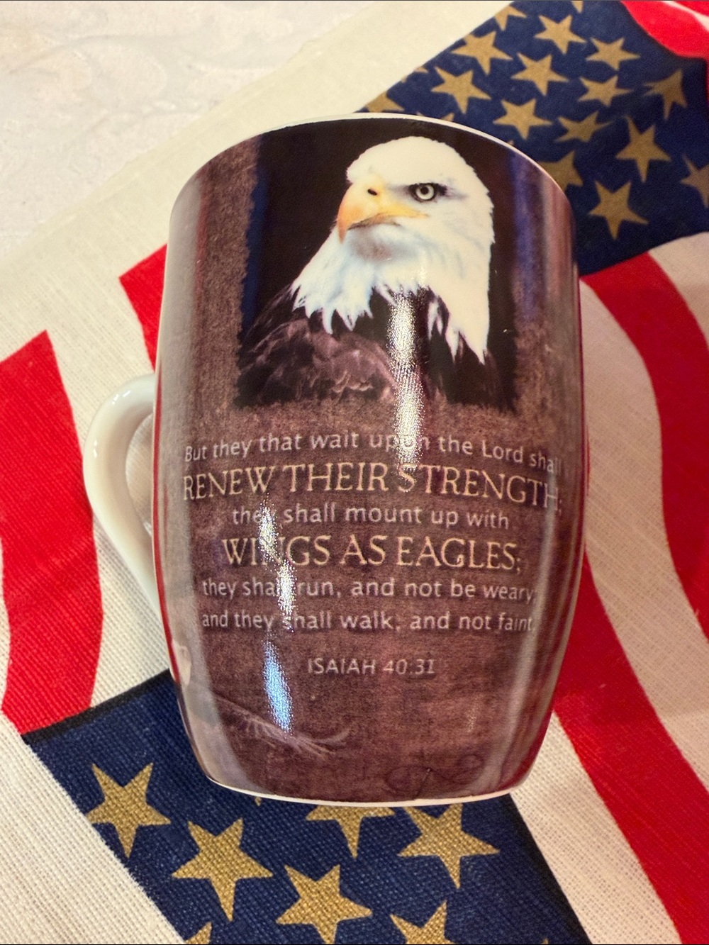 Brown Eagle Scripture Ceramic Mug - Christian Inspirations